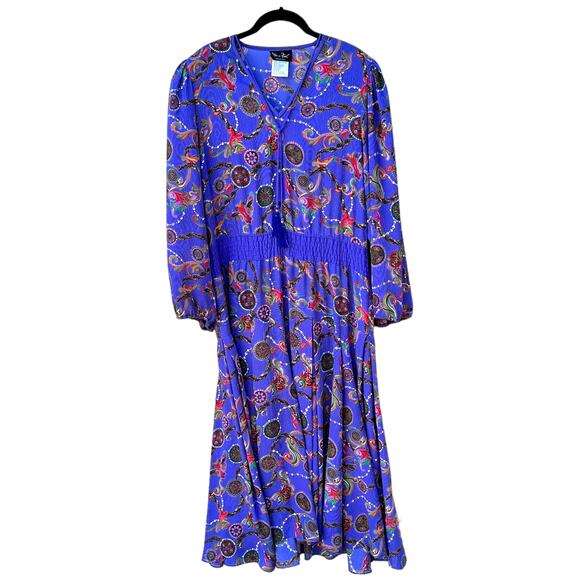 Diane Freis Original 80s Georgette Pattern Maxi Dress Large Extra Large - Picture 4 of 10